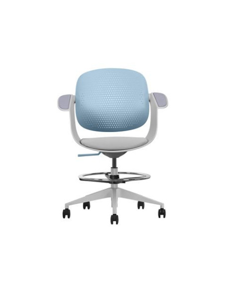 SILLA / TABURETE DE OFICINA TOP WORK AZUL CROMAD
