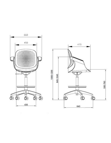 SILLA / TABURETE DE OFICINA TOP WORK AZUL CROMAD