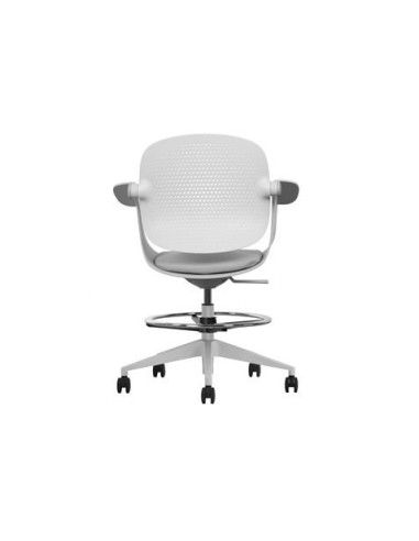 SILLA / TABURETE DE OFICINA TOP WORK GRIS CLARO CROMAD