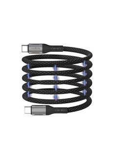 CABLE NYLON TIPO C A TIPO C MAGNETICO 100W 1M NEGRO MAXLIFE