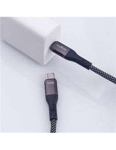 CABLE NYLON TIPO C A TIPO C MAGNETICO 100W 1M NEGRO MAXLIFE 2