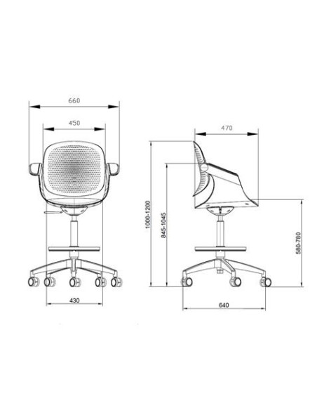 SILLA / TABURETE DE OFICINA TOP WORK GRIS CLARO CROMAD