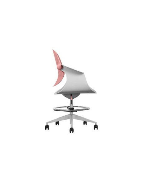 SILLA / TABURETE DE OFICINA TOP WORK ROJO CROMAD