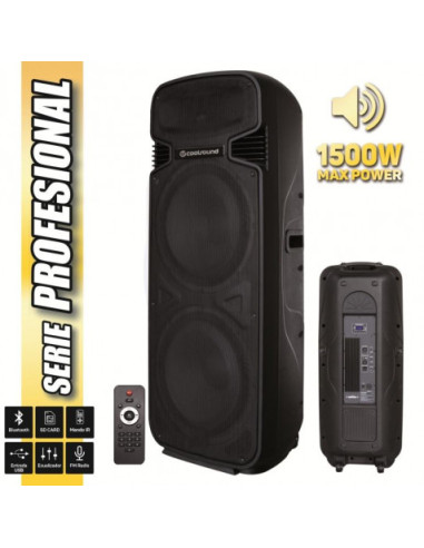 ALTAVOZ AUTOAMPLIFICADO PRO500 2X15\" 1500W SERIE PRO COOLSOUND