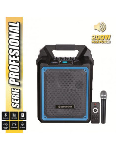 ALTAVOZ AUTOAMPLIFICADO PRO200 6.5\" 200W CON BATERIA + MICRO SERIE PRO COOL 2