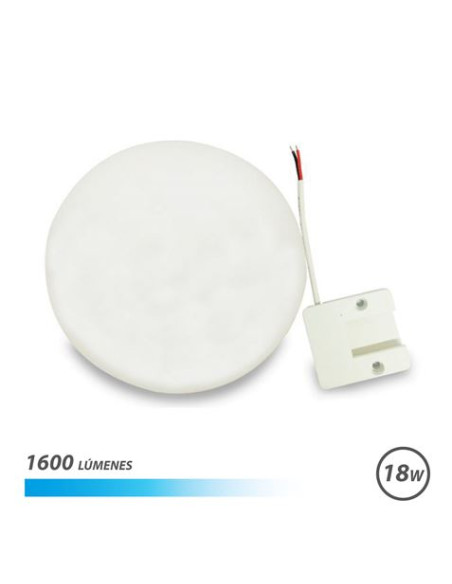 APLIQUE LED TECHO CON BASE FIJA REDONDO 18W LUZ FRIA ELBAT