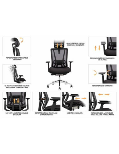SILLA OFICINA GAMA SENIOR SE1200 CROMAD