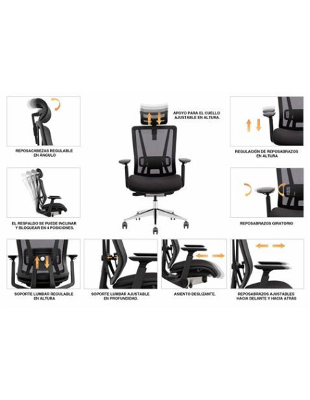 SILLA OFICINA GAMA SENIOR SE1200 CROMAD