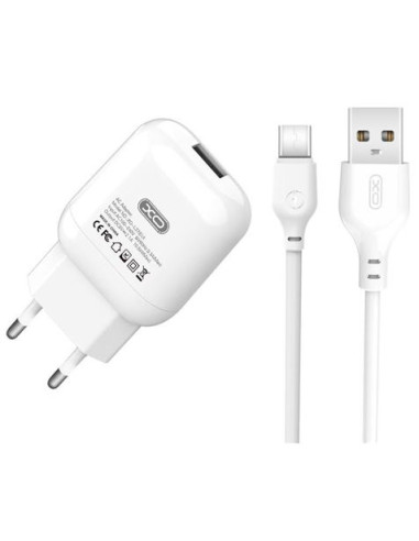 PACK CARGADOR CORRIENTE L37 2.1A + CABLE TIPO C XO