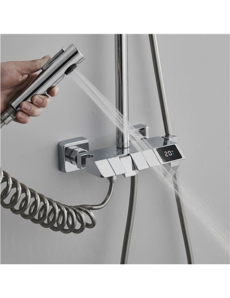 COLUMNA DE DUCHA SEL. BOTON DISPLAY CROMADA FONTASTOCK