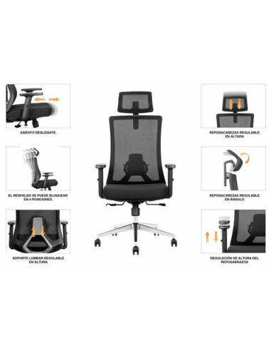 SILLA OFICINA GAMA SENIOR SE8000 CROMAD