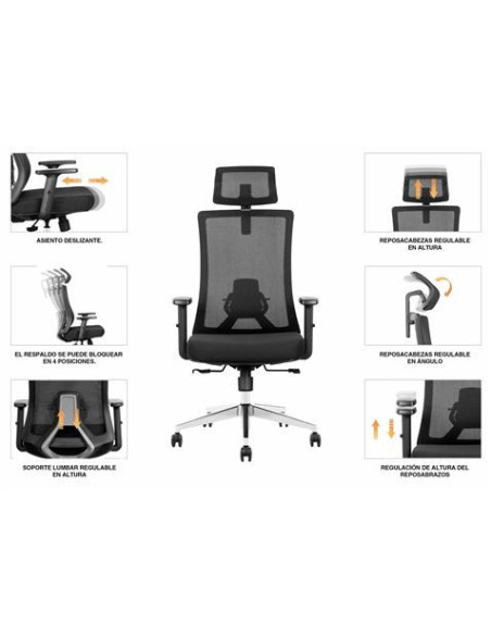 SILLA OFICINA GAMA SENIOR SE8000 CROMAD