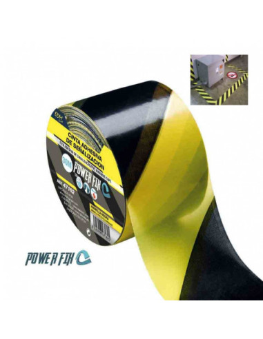 CINTA ADHESIVA DE SEÑALIZACION AMARILLO-NEGRA 30M X 50MM EDM