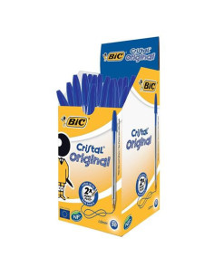 CAJA DE 50 UNIDADES BOLIGRAFO TINTA ACEITE PUNTA 1.0 MM AZUL BIC CRISTAL