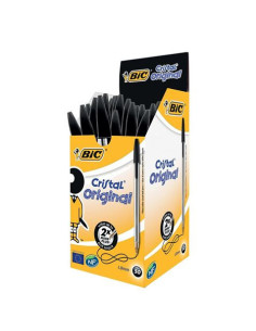CAJA DE 50 UNIDADES BOLIGRAFO TINTA ACEITE PUNTA 1.0 MM NEGRO BIC CRISTAL
