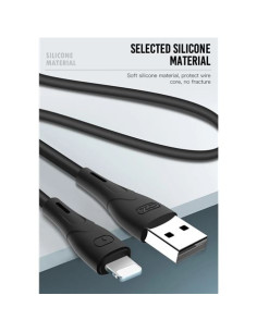 CABLE NB146 CARGA RAPIDA SILICONA USB - MICRO USB | 2.4A | 1 MTR | NEGRO XO 2