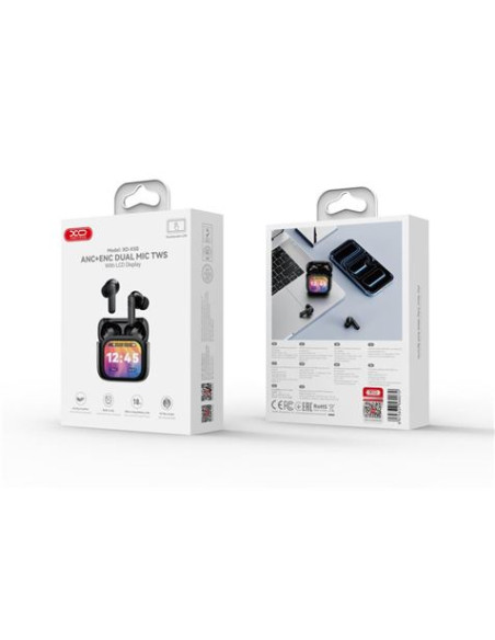 AURICULARES BLUETOOTH TWS CON DOBLE MICRO Y DISPLAY X50 NEGRO XO