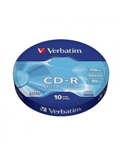 TARRINA 10 UNIDADES CDS VERBATIM 52X DATALIFE