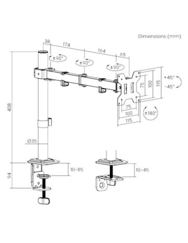 SOPORTE DE MESA 1 MONITOR 17-32 CROMAD