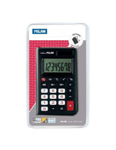 CALCULADORA DE BOLSILLO 8 DIGITOS CON FUNDA NEGRA MILAN
