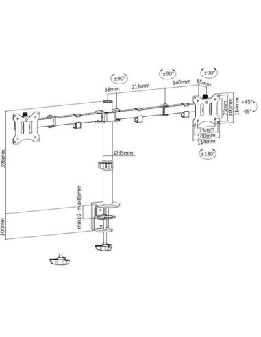 SOPORTE DE MESA 2 MONITORES 13-32 CROMAD