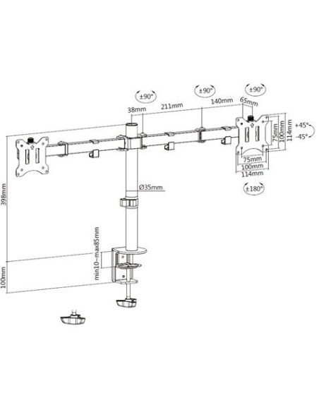 SOPORTE DE MESA 2 MONITORES 13-32 CROMAD