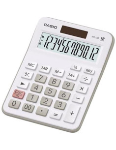 CALCULADORA ESCRITORIO PEQUEÑA 12 DIGITOS BLANCA MX-12B CASIO