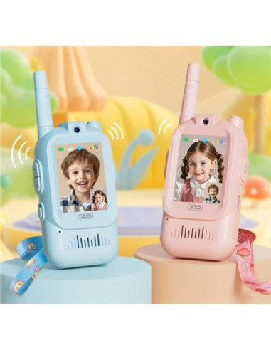 PACK 2 WALKIES TALKIES INFANTILES CON CAMARA AZUL/ROSA DJJ02 XO