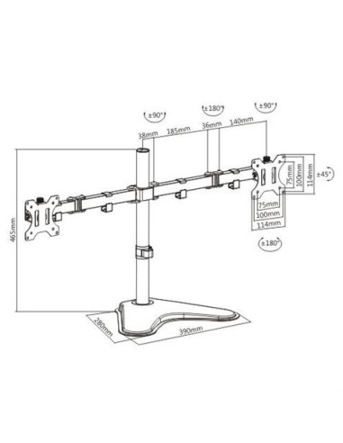 SOPORTE DE MESA CON BASE PARA 2 MONITORES 13-32 CROMAD
