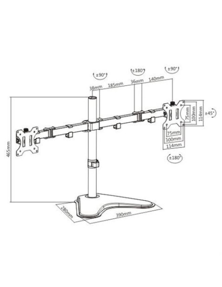 SOPORTE DE MESA CON BASE PARA 2 MONITORES 13-32 CROMAD