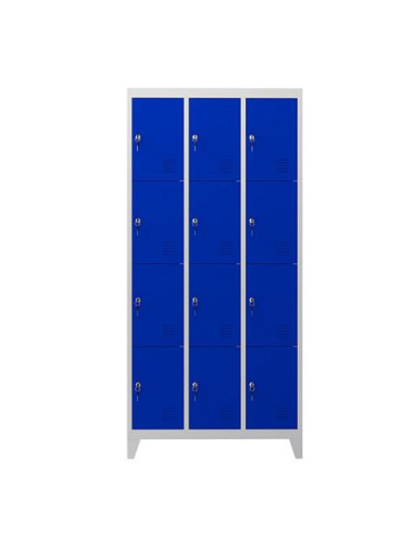 TAQUILLA METÁLICA CON PATAS 12 PUERTAS 1900X1000X500MM AZUL CROMAD