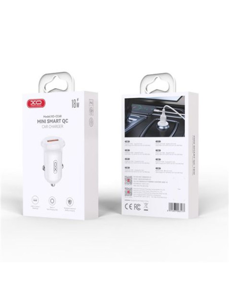CARGADOR DE MECHERO 18W CC68 BLANCO XO