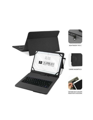 TECLADO CON FUNDA UNIVERSAL PARA TABLETS HASTA 11\" NEGRO SUBBLIM