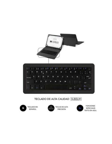 TECLADO CON FUNDA UNIVERSAL PARA TABLETS HASTA 11\" NEGRO SUBBLIM