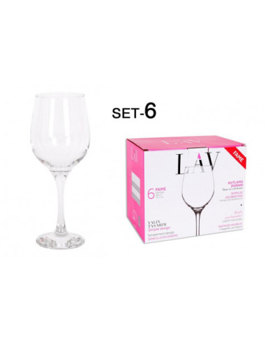 SET 6 COPAS VINO/AGUA 395CC FAME HI