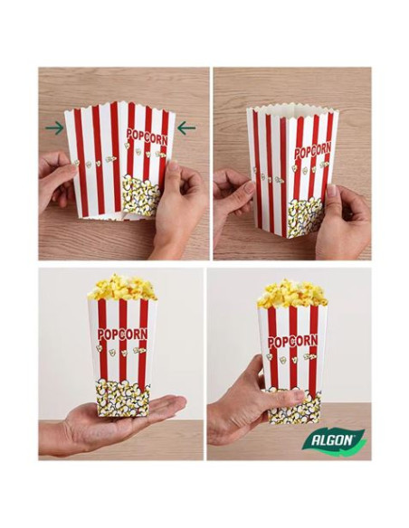 SET 6 CUBO PALOMITA CARTON 19.7 X 9.2 ALGON