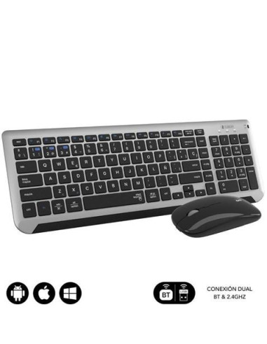 COMBO TECLADO Y RATON WIRELESS Y BLUETOOTH PRESTIGE EXTENDIDO NEGRO SUBBLIM