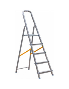 ESCALERA ALUMINIO 5 PELDAÑOS MADER
