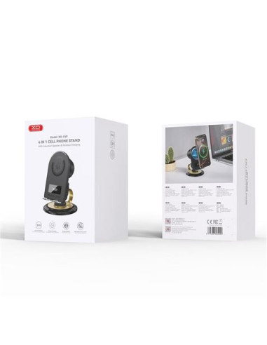 SOPORTE PARA SMARTPHONE CON ALTAVOZ BLUETOOTH Y CARGA INALAMBRICA F69 XO