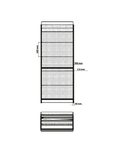 ESTANTERIA / EXPOSITOR DISPLAY 900X450X2200 COLOR NEGRO