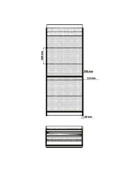 ESTANTERIA / EXPOSITOR DISPLAY 900X450X2200 COLOR NEGRO