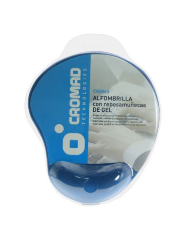 ALFOMBRILLA CON REPOSAMUÑECAS GEL AZUL CROMAD