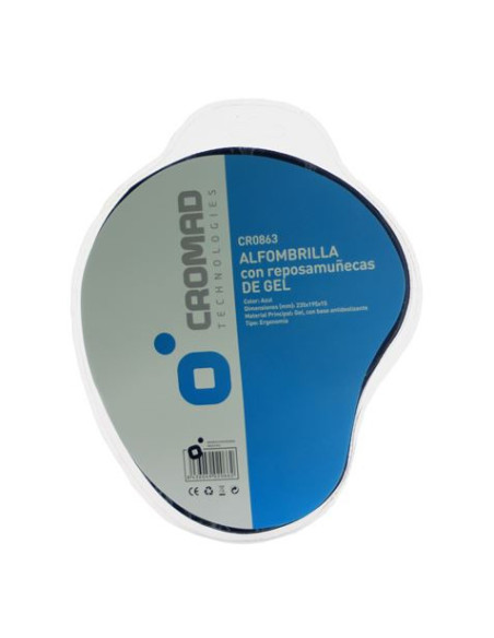 ALFOMBRILLA CON REPOSAMUÑECAS GEL AZUL CROMAD