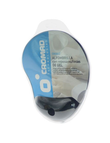 ALFOMBRILLA CON REPOSAMUÑECAS GEL NEGRO CROMAD