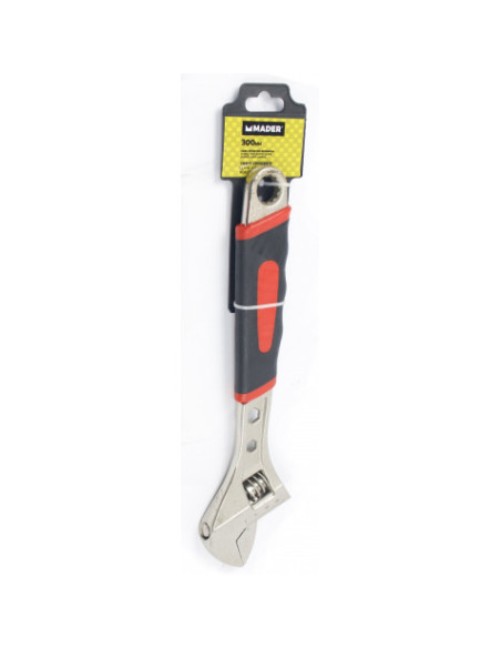 LLAVE INGLESA AJUSTABLE 12\" MANGO GOMA MADER