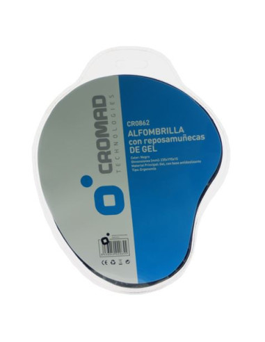 ALFOMBRILLA CON REPOSAMUÑECAS GEL NEGRO CROMAD