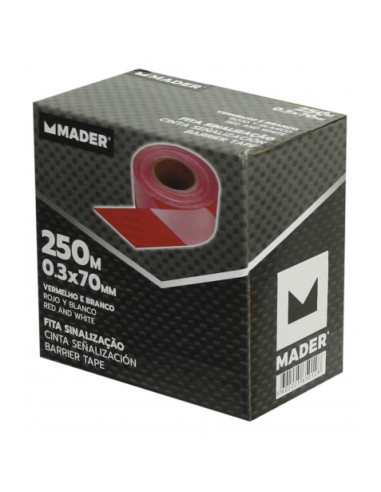 CINTA DE SEÑALIZACION ROJO-BLANCO 250Mtrs.X7Cm. MADER