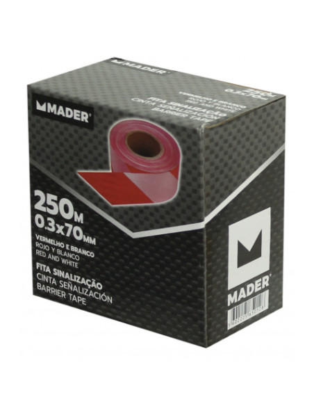CINTA DE SEÑALIZACION ROJO-BLANCO 250Mtrs.X7Cm. MADER