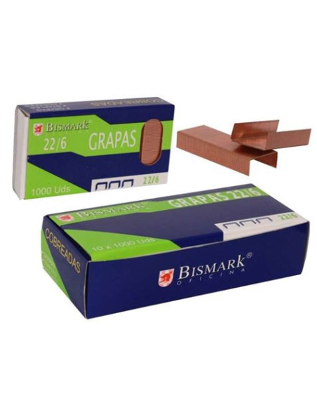GRAPAS 22/6 CAJA 1000 UNIDADES COBRE BISMARK