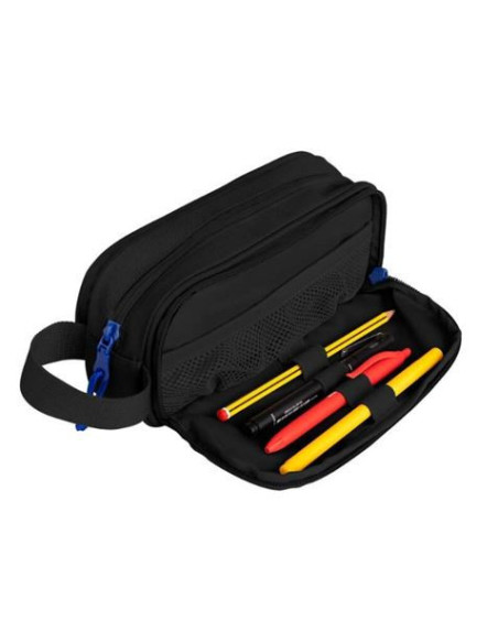 ESTUCHE 3 CREMALLERAS CON ASA LATERAL NEGRO OXFORD